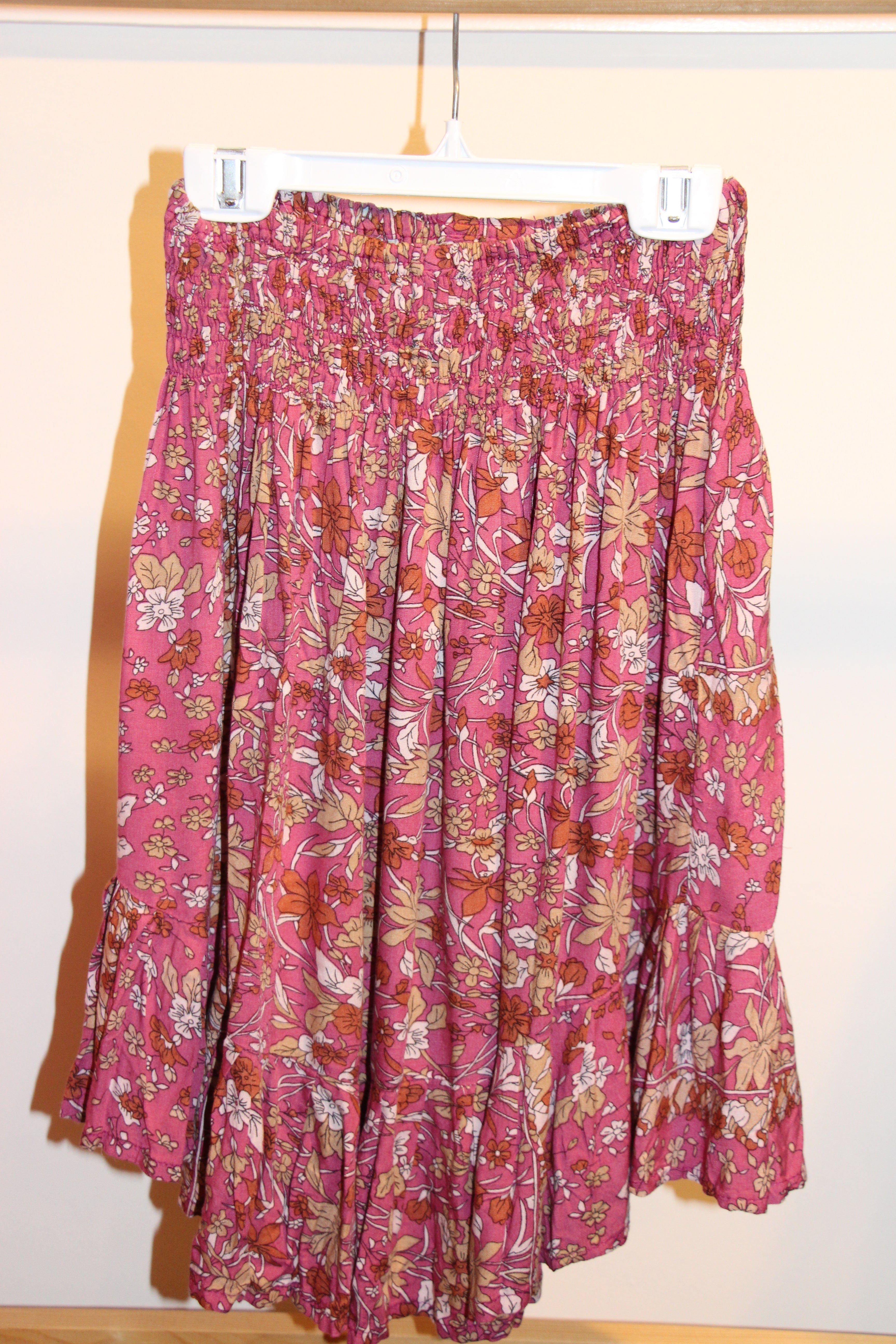 Size S Mystic Rags 100% Rayon Boho Mini Skirt with Faux Button Front