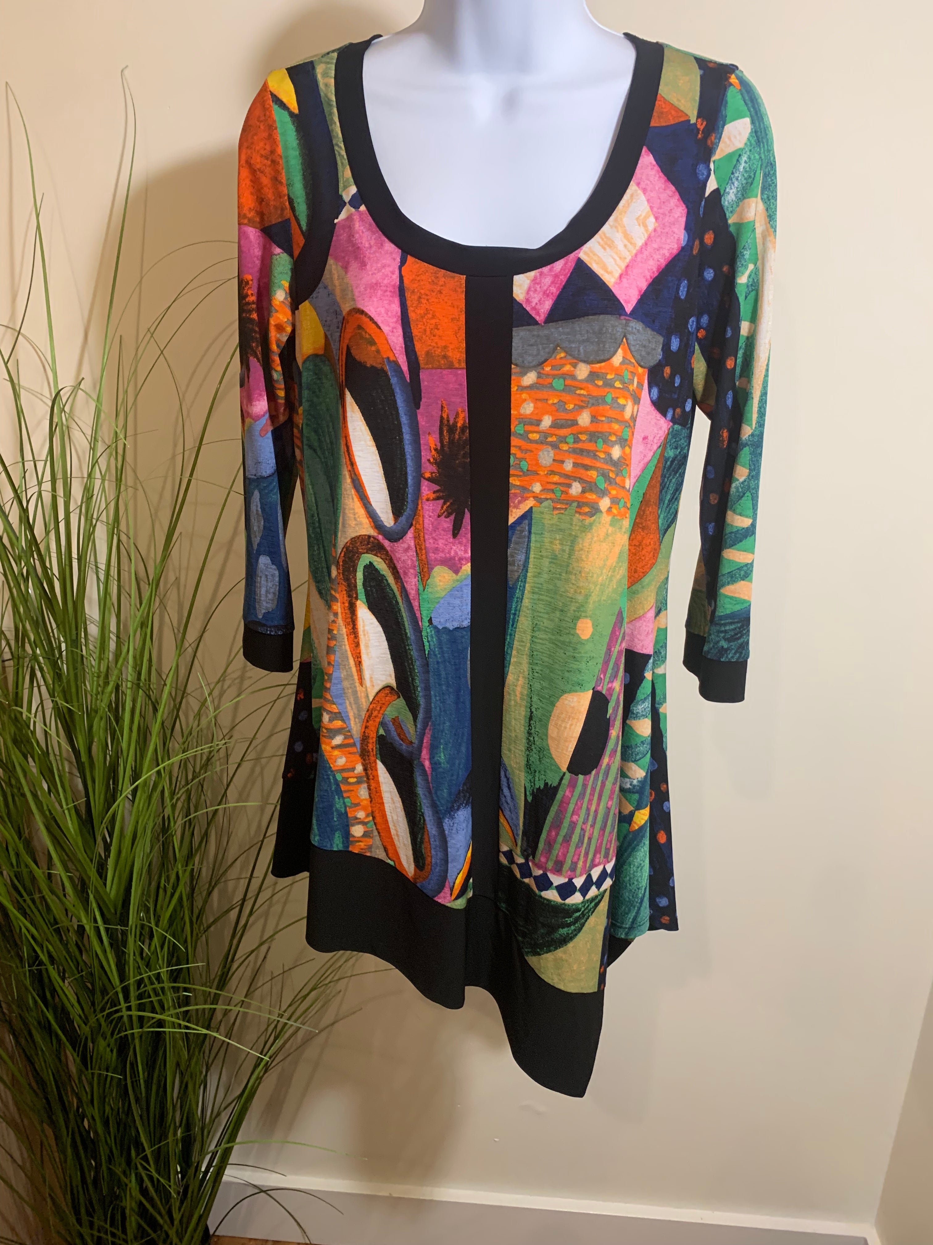 JOSEPH RIBKOFF MULTI COLORED BLOUSE - Consigned with VARDO Vintage & Valuables vvvardo.ca