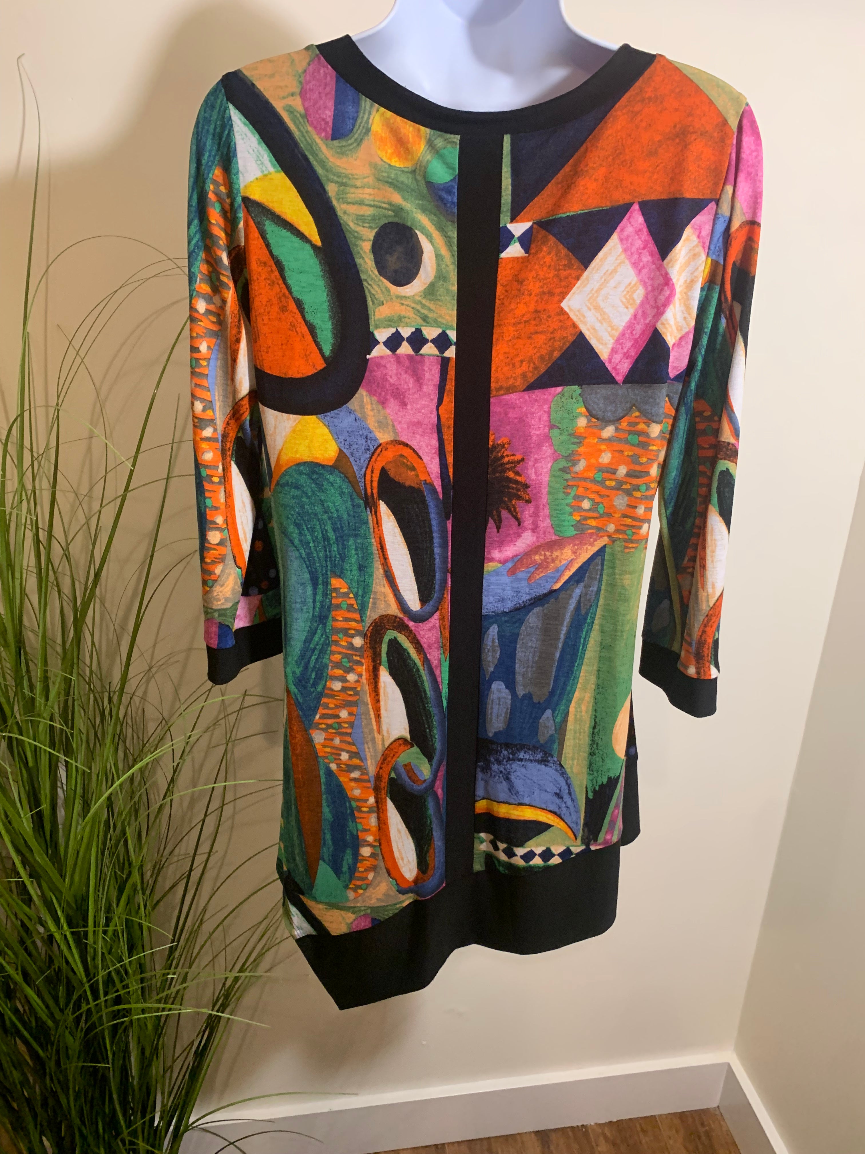 JOSEPH RIBKOFF MULTI COLORED BLOUSE - Consigned with VARDO Vintage & Valuables vvvardo.ca