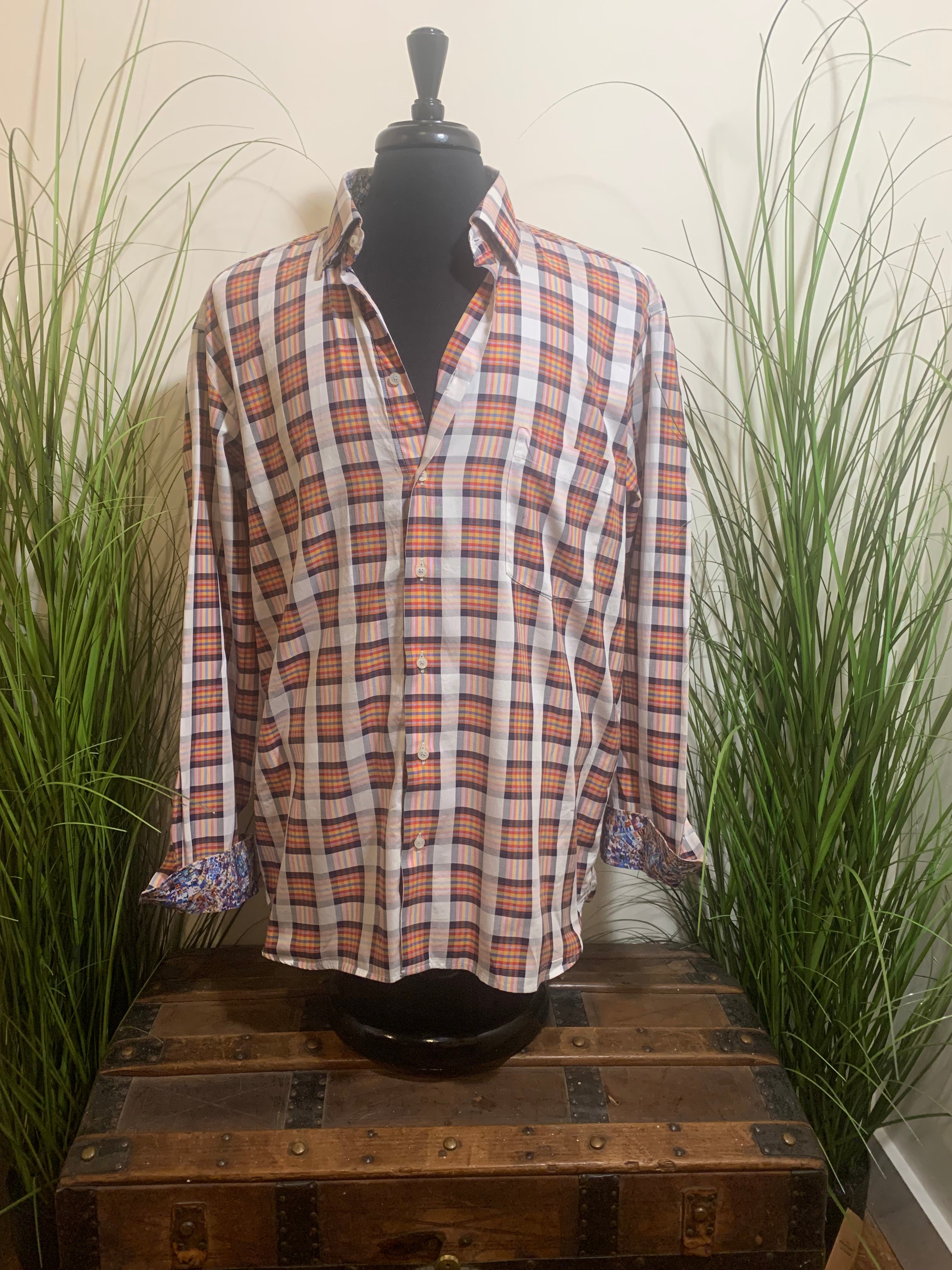 LIPSON SPORT PLAID DRESS SHIRT - Consigned with VARDO Vintage & Valuables vvvardo.ca