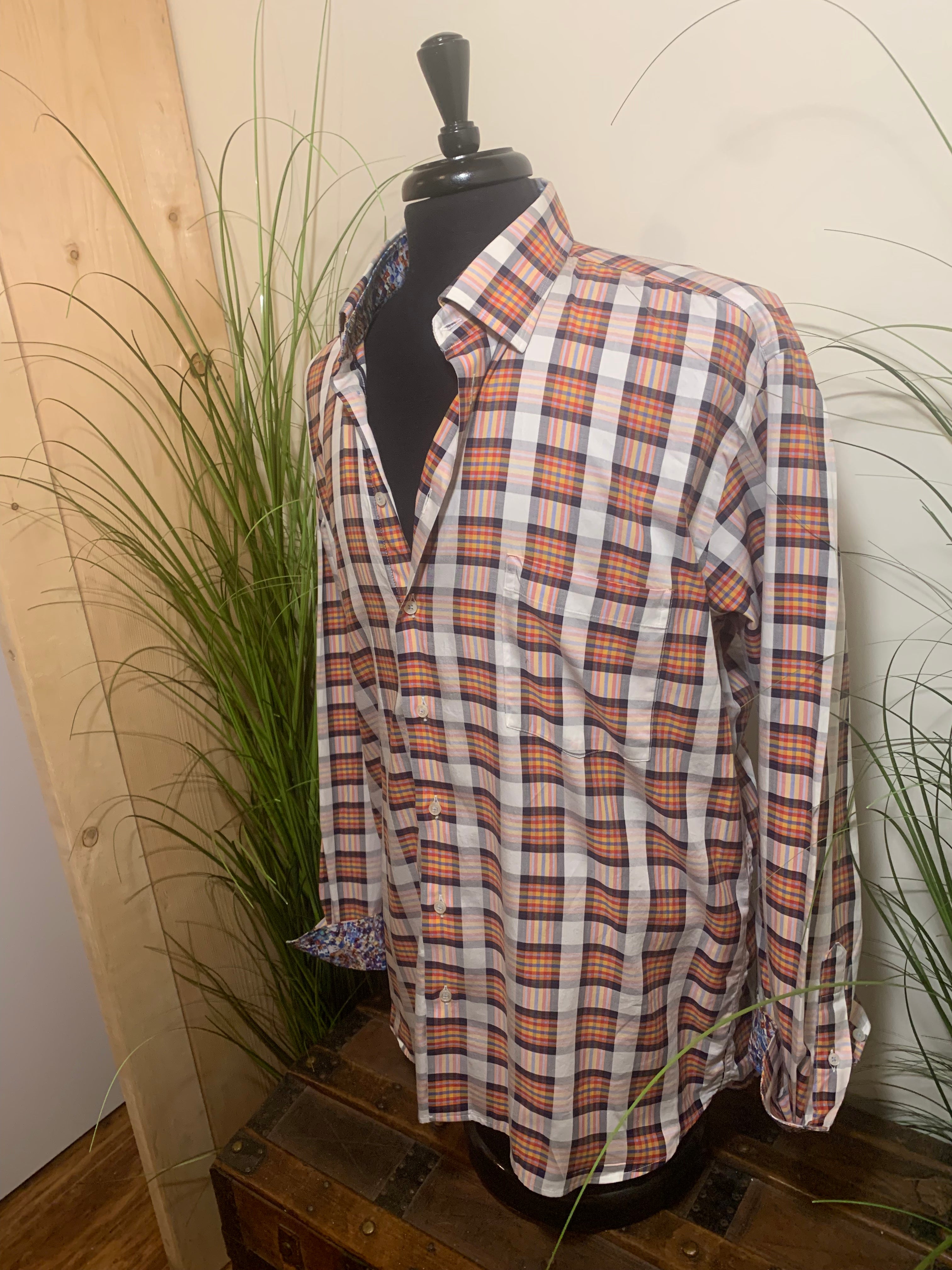 LIPSON SPORT PLAID DRESS SHIRT - Consigned with VARDO Vintage & Valuables vvvardo.ca