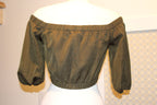Size S Fashion Nova Zipper Front 3/4 Sleeve Green Halter Top