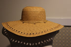 Ardene Beige Straw Sunhat with Gold Chain Accent Consignment