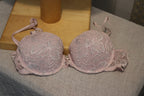 Size 34B Lace Pink Adjustable Strap Back Closure Push Up Bra