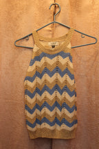 Size M/L Floris Knit Sleeveless Chevron Top Consignment