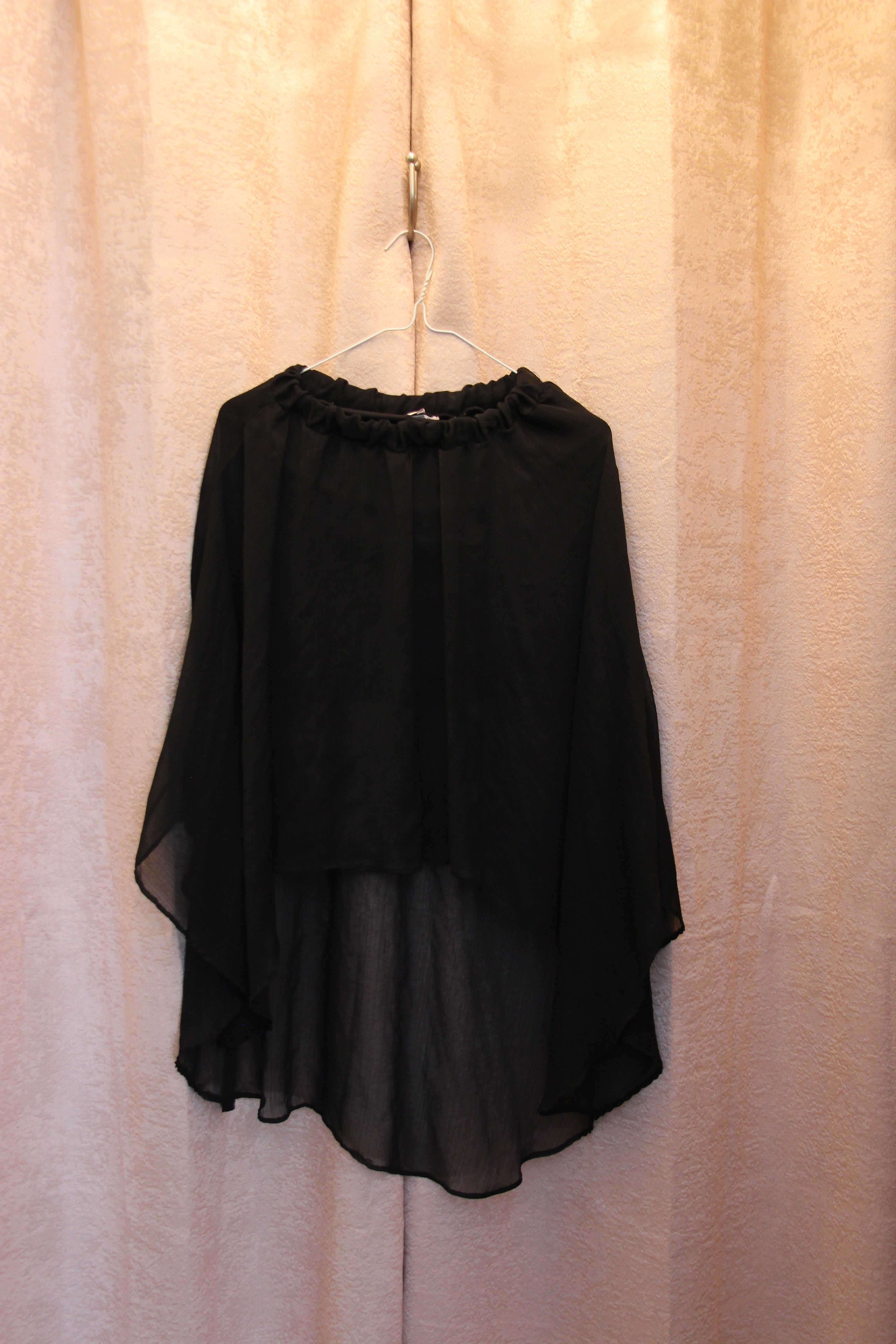 Brat Star S/P Black Sheer Mid Length Skirt with Asymmetrical Cut consignment