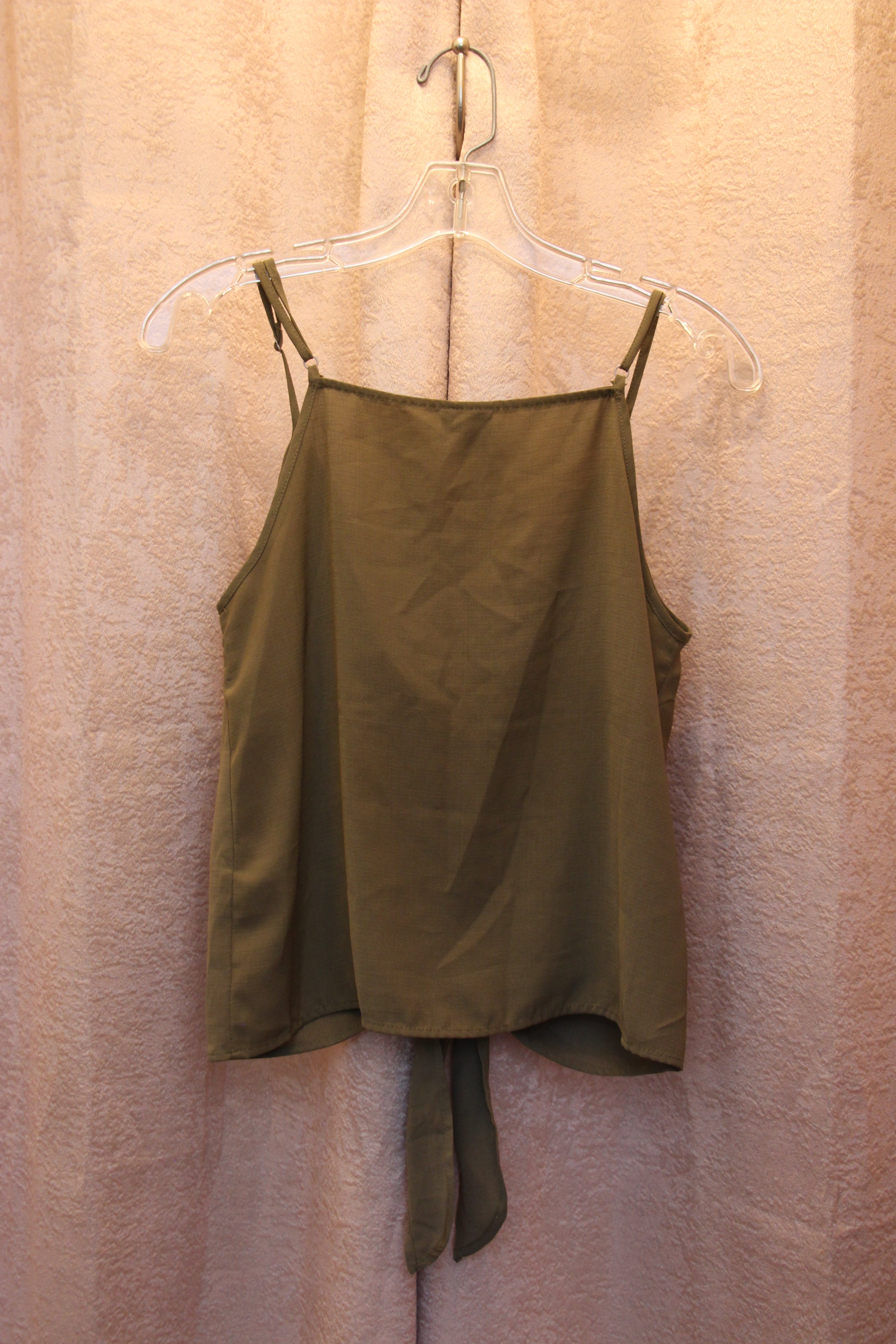 Size S Paper Crane Button Up Sleeveless Blouse with Adjustable Spaghetti Straps