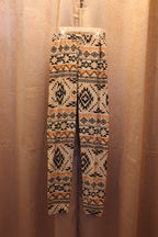 One Size hot Kiss Aztec Geometric Pattern Fitted leggings on Consignment