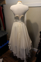 Wedding Dress Sequin Corset Area and Over the Neck Hook Tie 37 Cm Flat Waist Seam to Seam