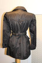 back view of Black Shiny Trench Coat by Streetwear Society - Black (Women's Large) on consignment