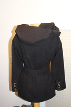 Back view of Unique Incomparable RW & Co Black Cowl Neck Jacket - Black (Women's Medium) on consignment