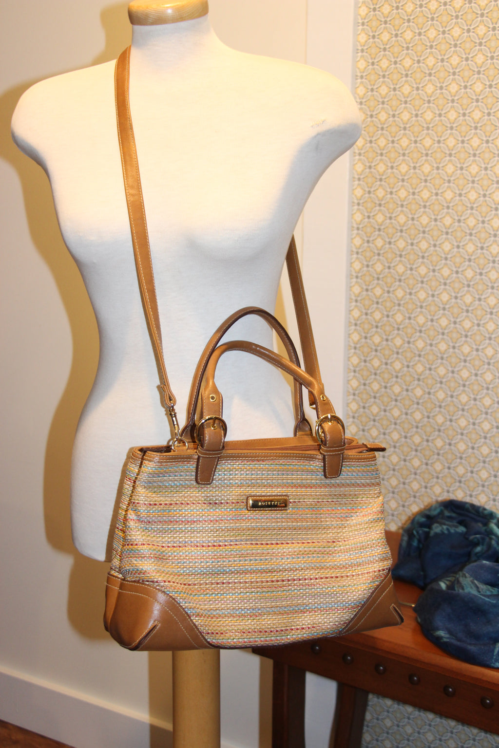 Rosetti Coloured Weave Purse With Faux Leather Vardo Vintage and Valuables Consignment