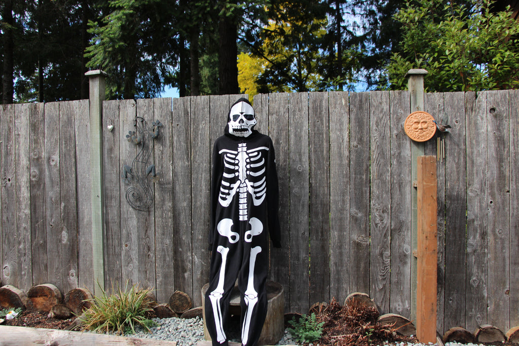 Small Men's Funzie Onezie One Piece Black with Skeleton Bones