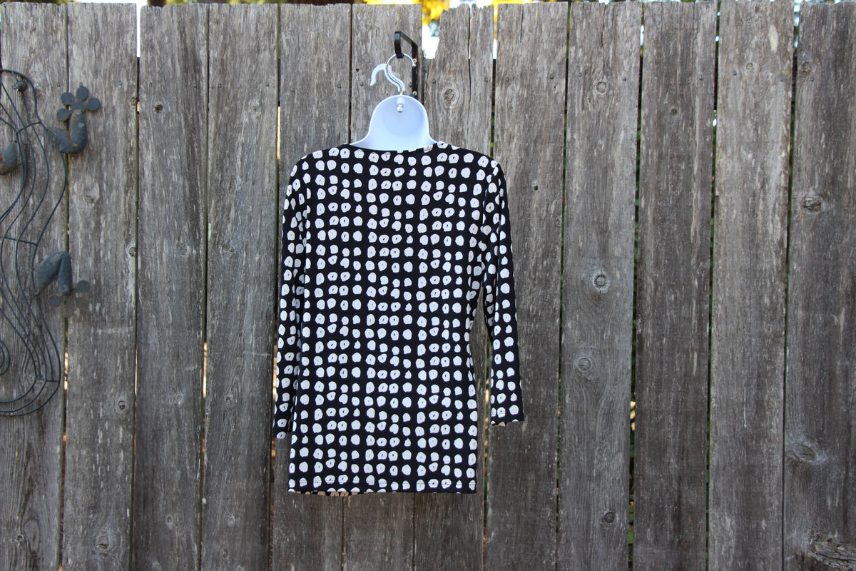 Chause Sketch Polka Dot Print Blouse in Size Large