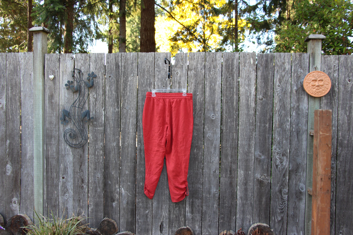 Jules & Leopold Casual Red/Orange Wide Leg Capris in Size Medium