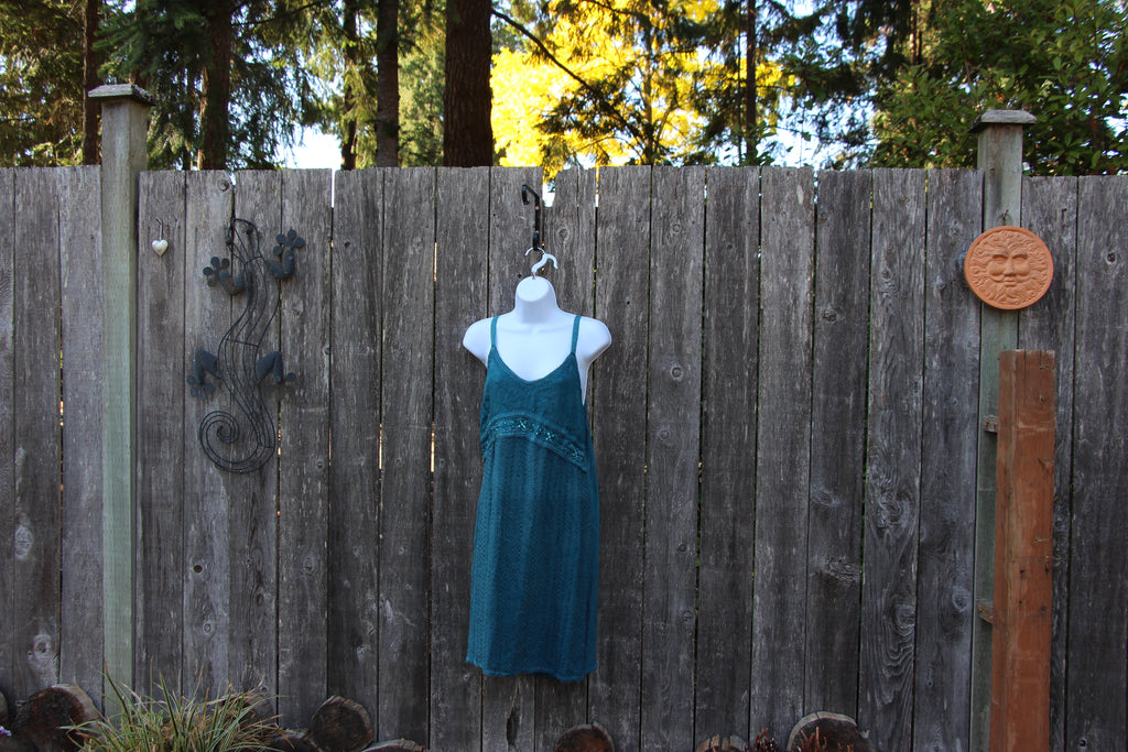 Raya Sun Teal Thick Strap Sun Dress Size M Vardo Vintage and Valuables Consignment