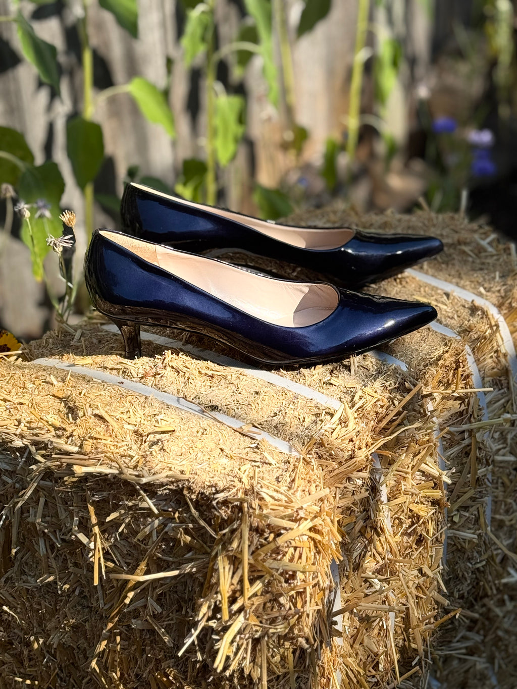 Navy Blue Patent Peter Kaiser heels - consigned with VARDO Vintage & Valuables vvvardo.ca