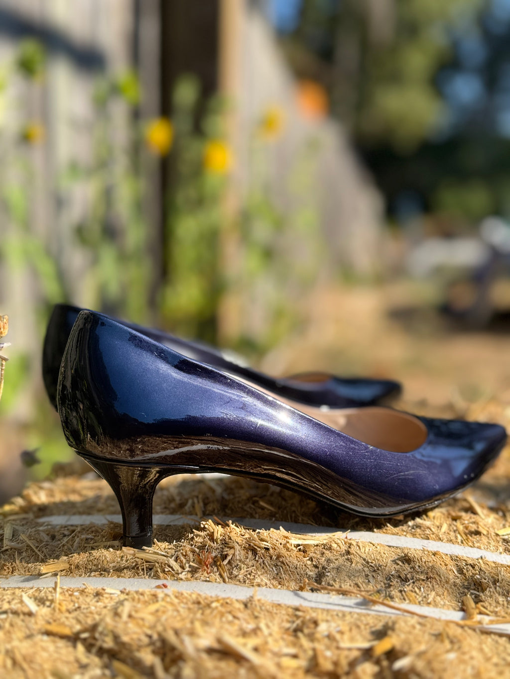 Navy Blue Patent Peter Kaiser heels - consigned with VARDO Vintage & Valuables vvvardo.ca