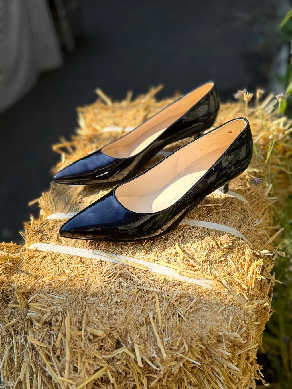 Navy Blue Patent Peter Kaiser heels - consigned with VARDO Vintage & Valuables vvvardo.ca