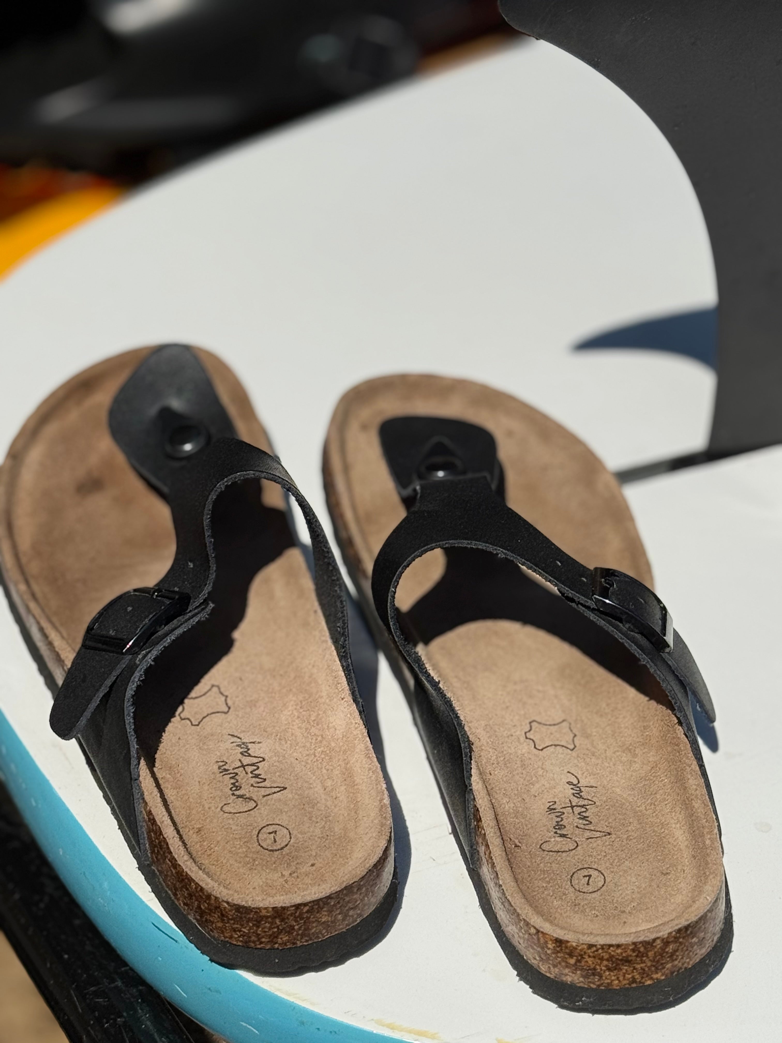 Black Sandals- Consigned with VARDO Vintage & Valuables vvvardo.ca