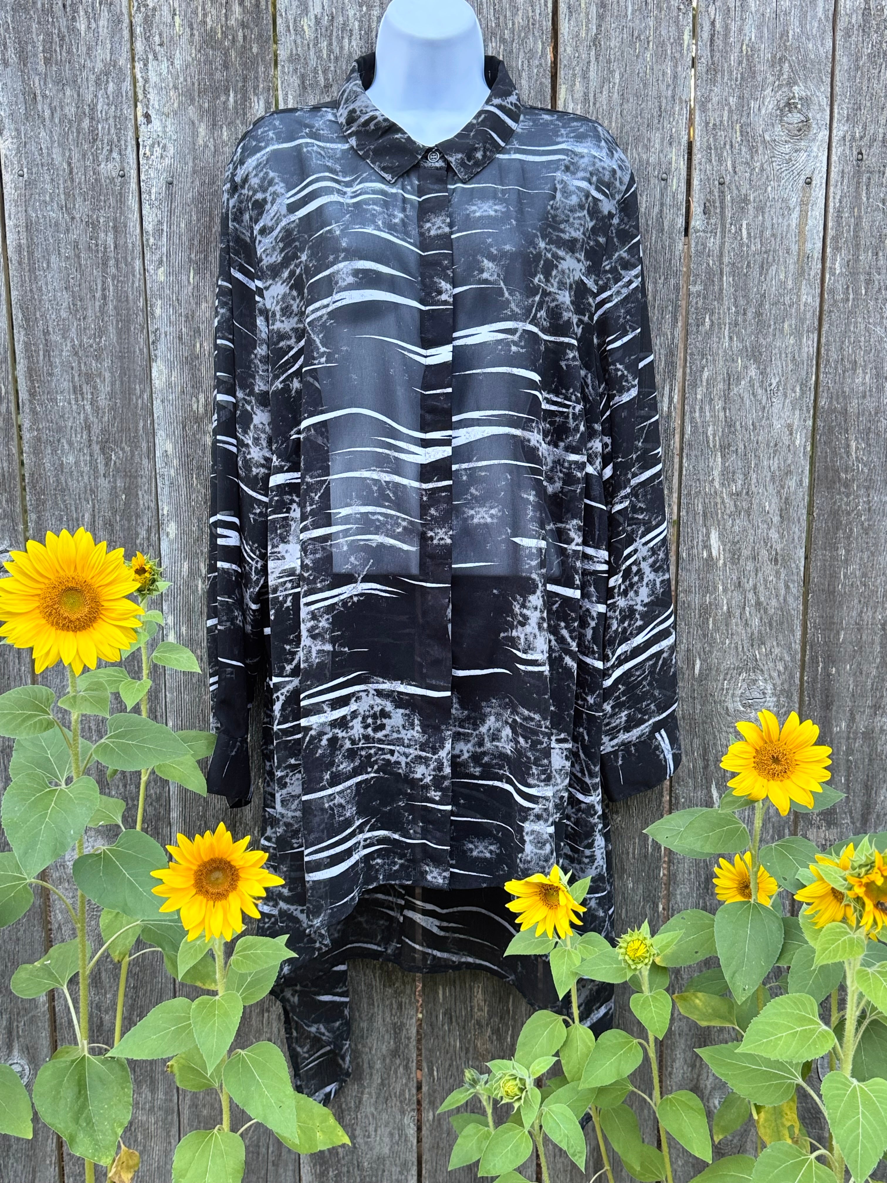 Long Sheer Blouse- Consigned with VARDO Vintage & Valuables vvvardo.ca