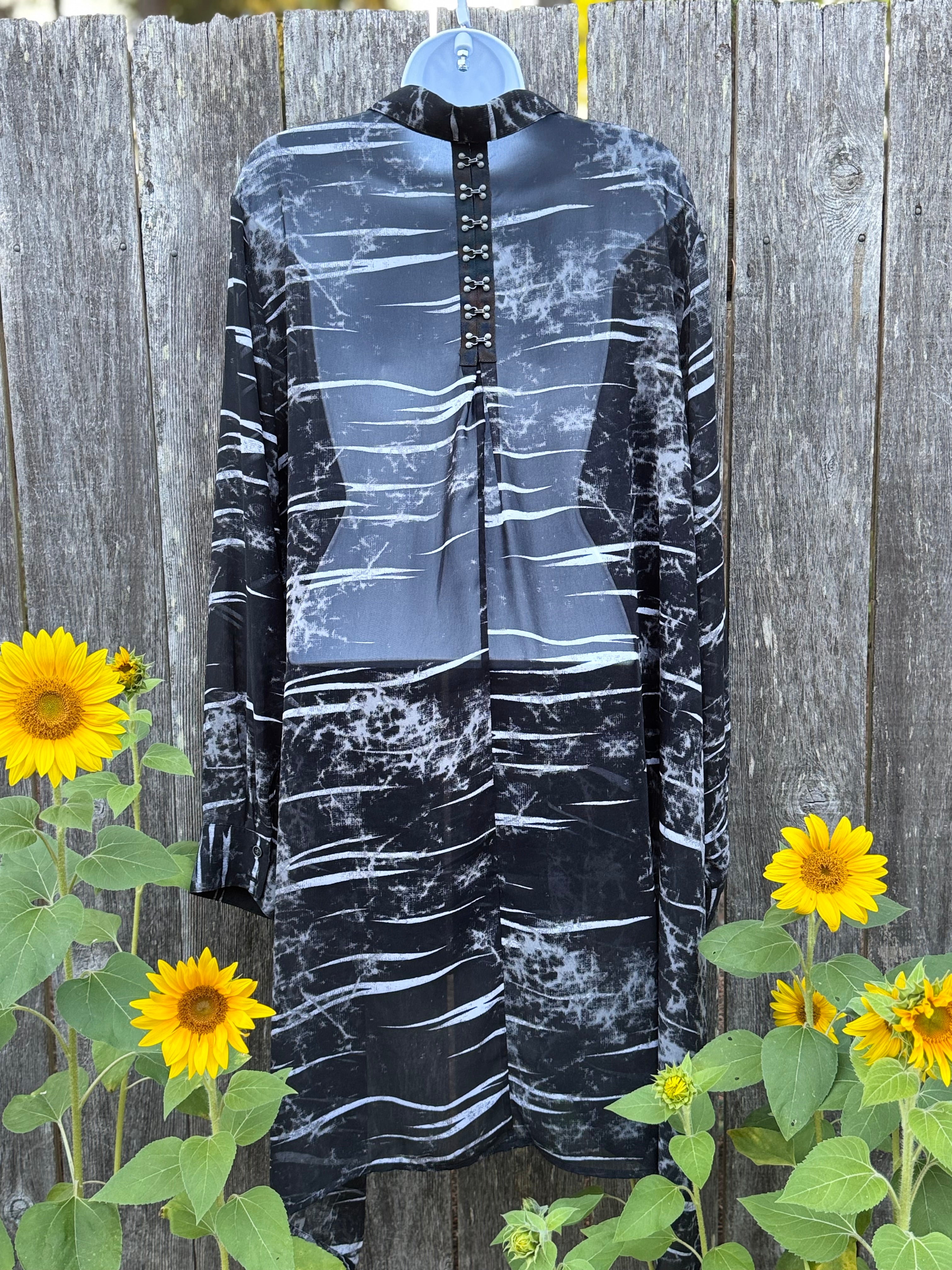 Long Sheer Blouse- Consigned with VARDO Vintage & Valuables vvvardo.ca