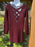 Strappy V-cutout low back sweater- Consigned with VARDO Vintage & Valuables vvvardo.ca