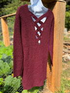 Strappy V-cutout low back sweater- Consigned with VARDO Vintage & Valuables vvvardo.ca