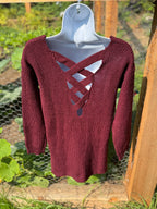 Strappy V-cutout low back sweater- Consigned with VARDO Vintage & Valuables vvvardo.ca