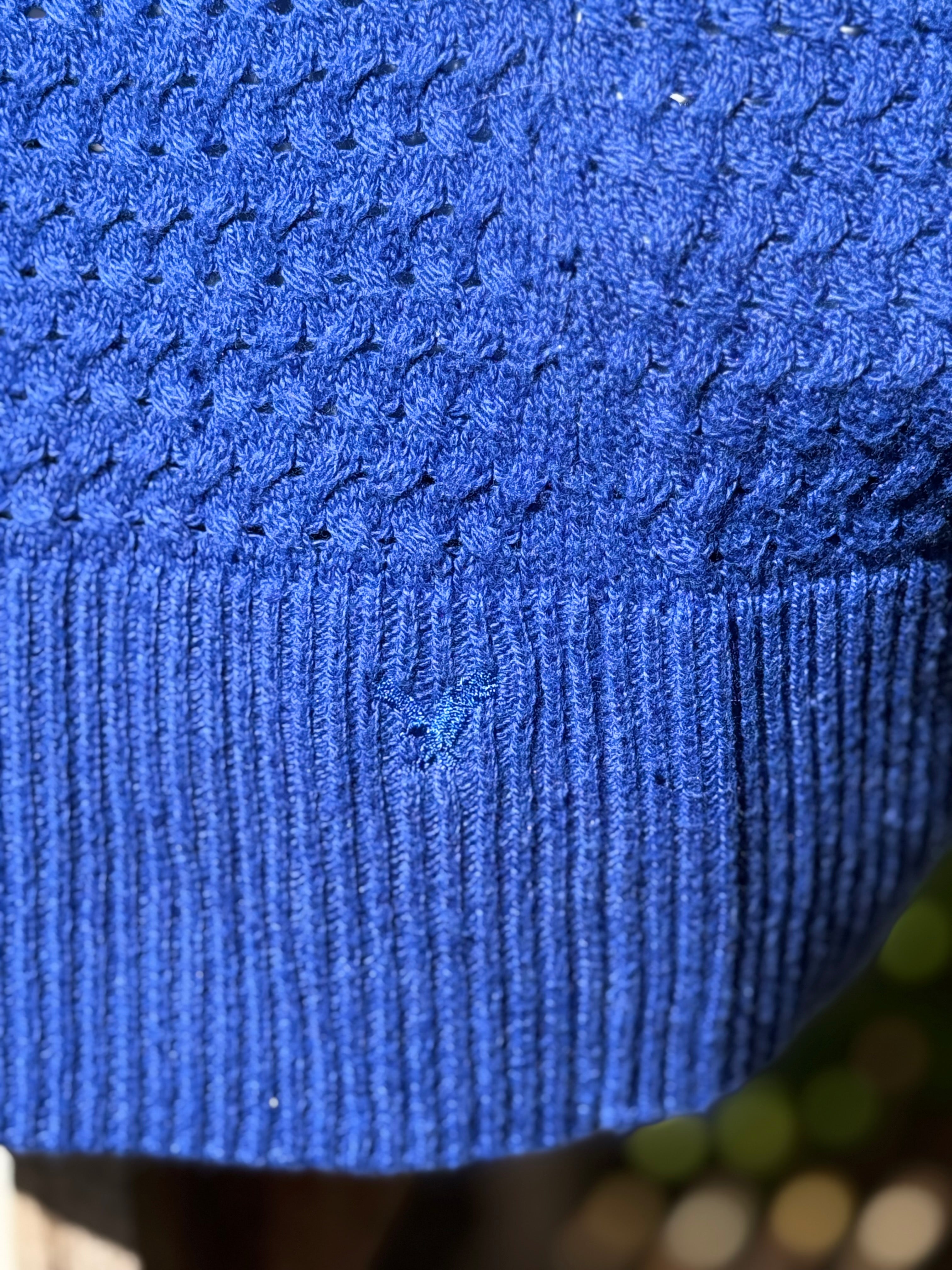 American Eagle Blue Long Sleeve Sweater with Small Zipper on Back- Consigned with VARDO Vintage & Valuables vvvardo.ca