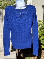 American Eagle Blue Long Sleeve Sweater with Small Zipper on Back- Consigned with VARDO Vintage & Valuables vvvardo.ca