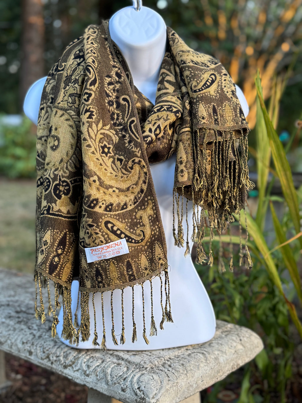 PASHMINA wrap scarf- Consigned with VARDO Vintage & Valuables vvvardo.ca