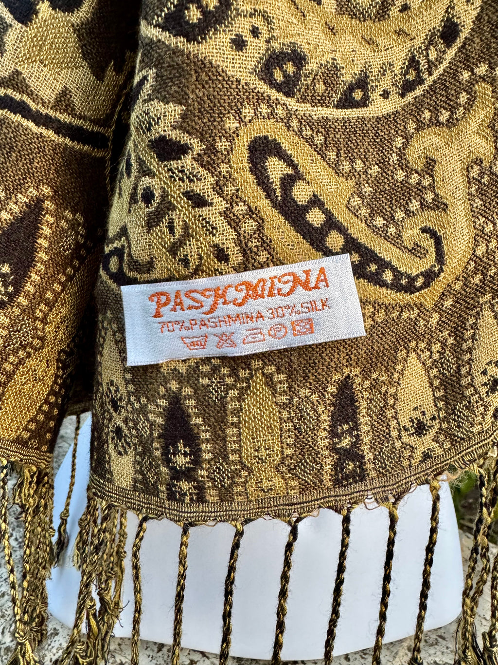 PASHMINA wrap scarf- Consigned with VARDO Vintage & Valuables vvvardo.ca