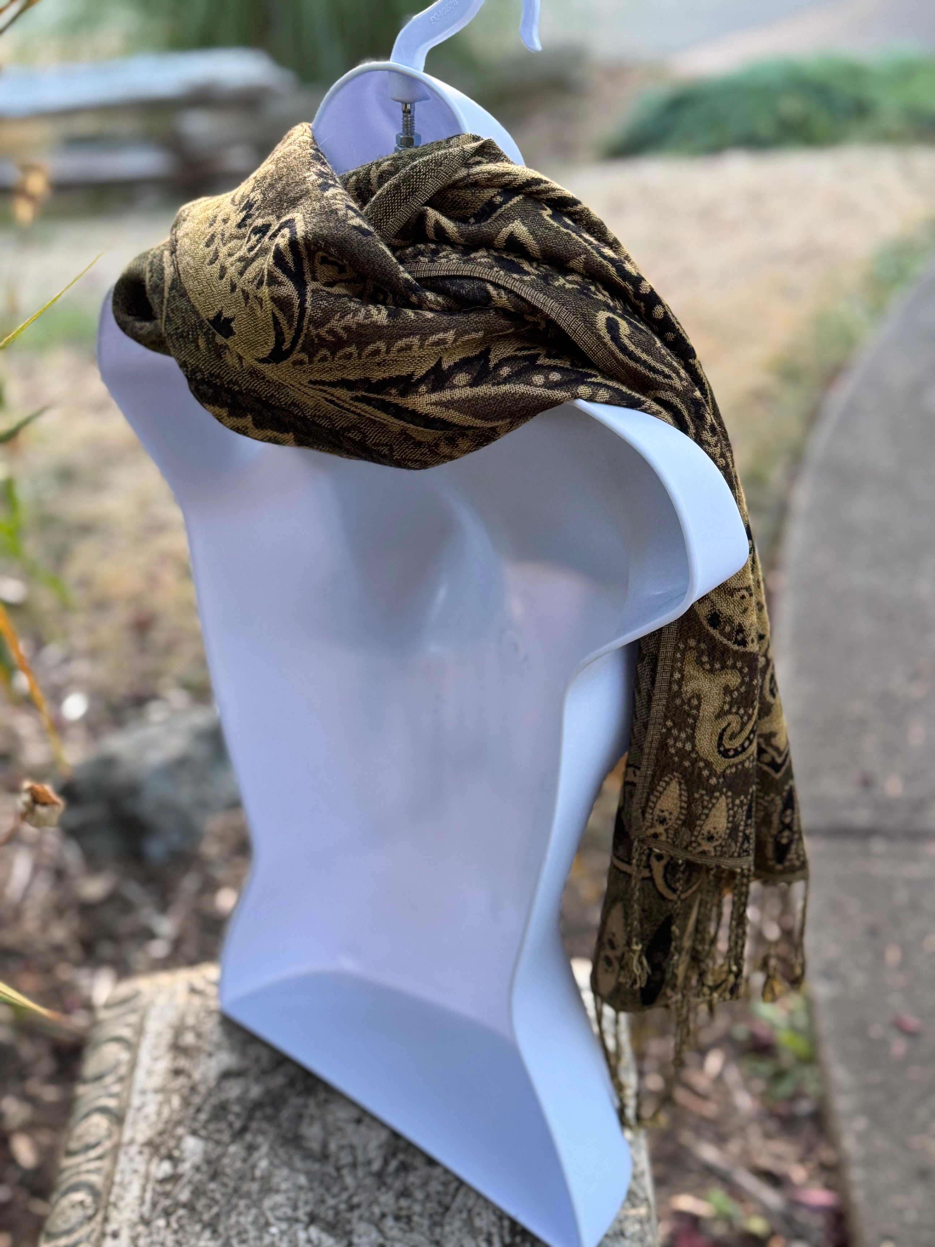 PASHMINA wrap scarf- Consigned with VARDO Vintage & Valuables vvvardo.ca