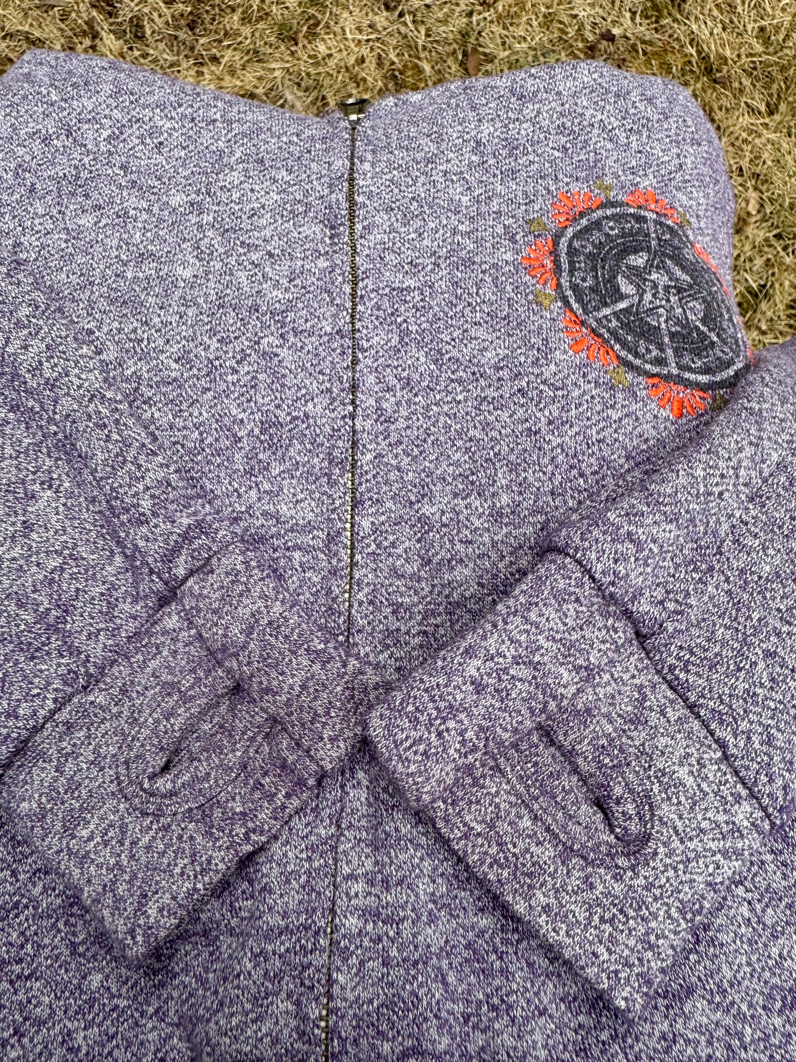 Obey Purple and Grey Zip-Up Hoodie with Pentagram Design on Front- Consigned with VARDO Vintage & Valuables vvvardo.ca