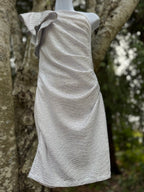 J IS FOR JUSTIFY silver dress- Consigned with VARDO Vintage & Valuables vvvardo.ca