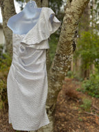 J IS FOR JUSTIFY silver dress- Consigned with VARDO Vintage & Valuables vvvardo.ca