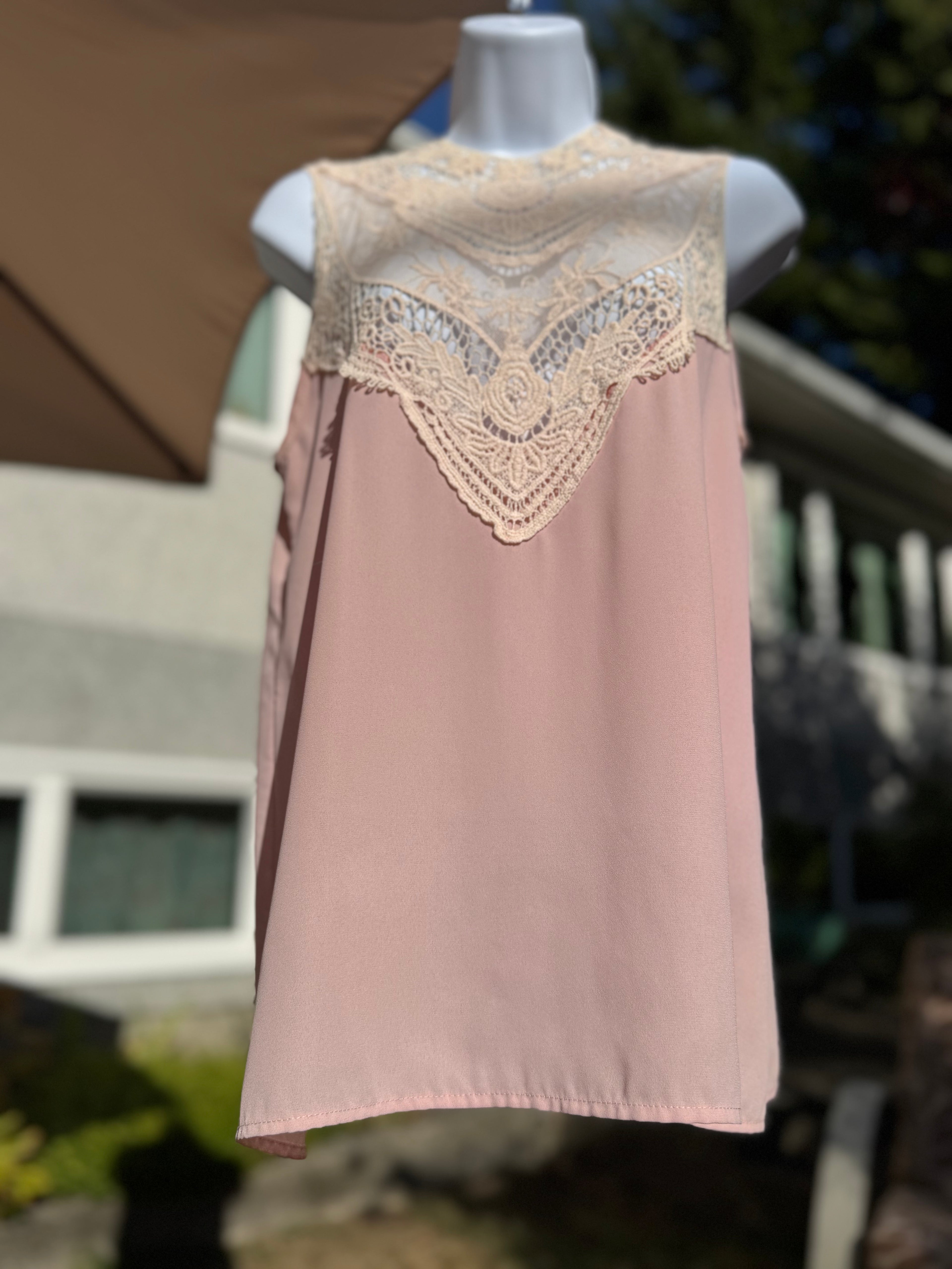 Sleeveless Crochet Lace Blouse- Consigned with VARDO Vintage & Valuables vvvardo.ca