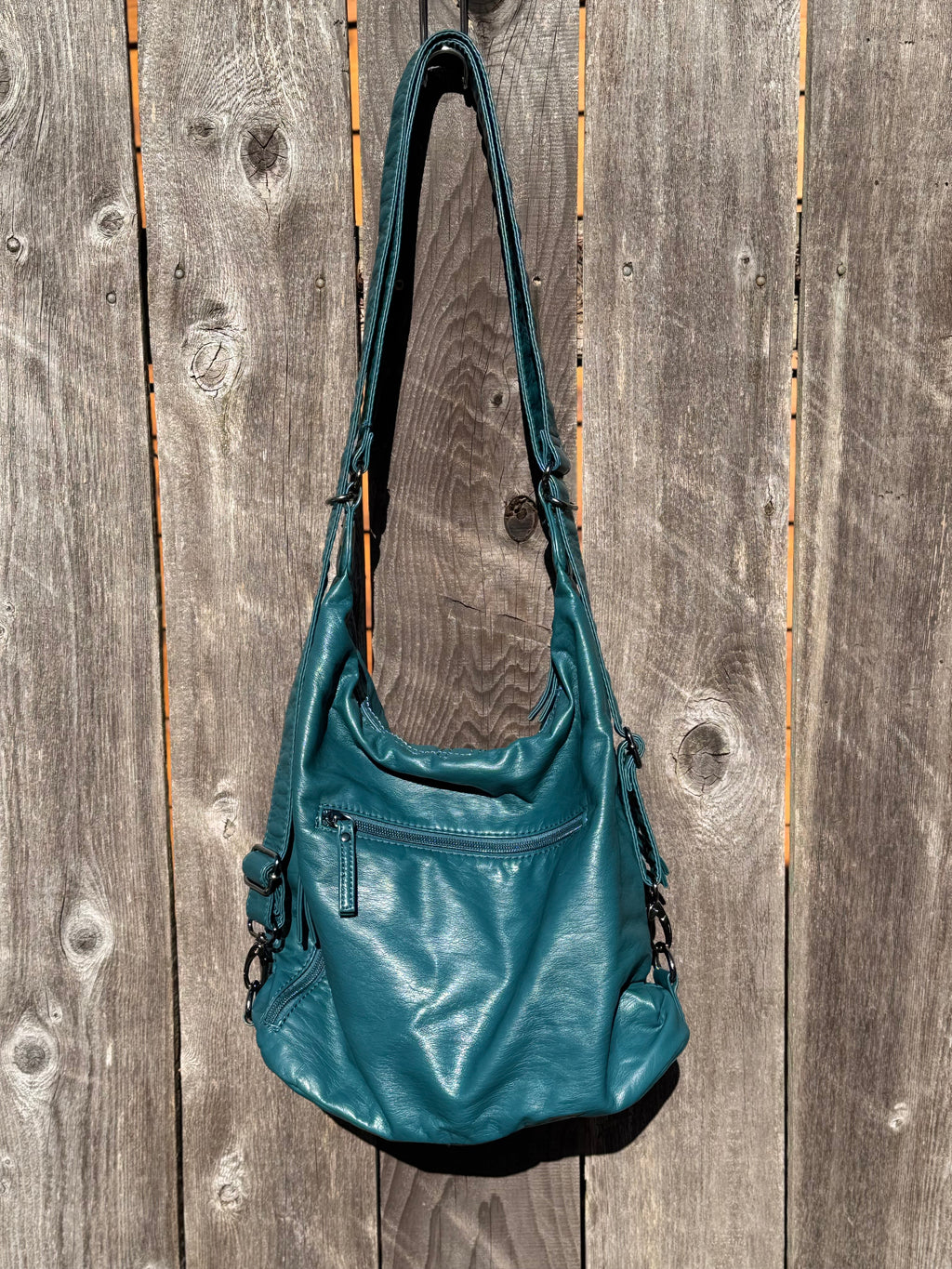 CARGO Teal Quilted Convertible bag/purse/knapsack- Consigned with VARDO Vintage & Valuables vvvardo.ca