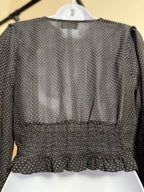 Dress Forum Black Cropped Blouse - V-Neck