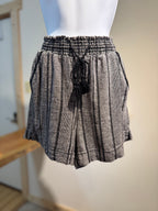 Briggs Grey Striped Shorts - Linen Blend