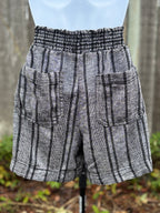 Briggs Grey Striped Shorts - Linen Blend