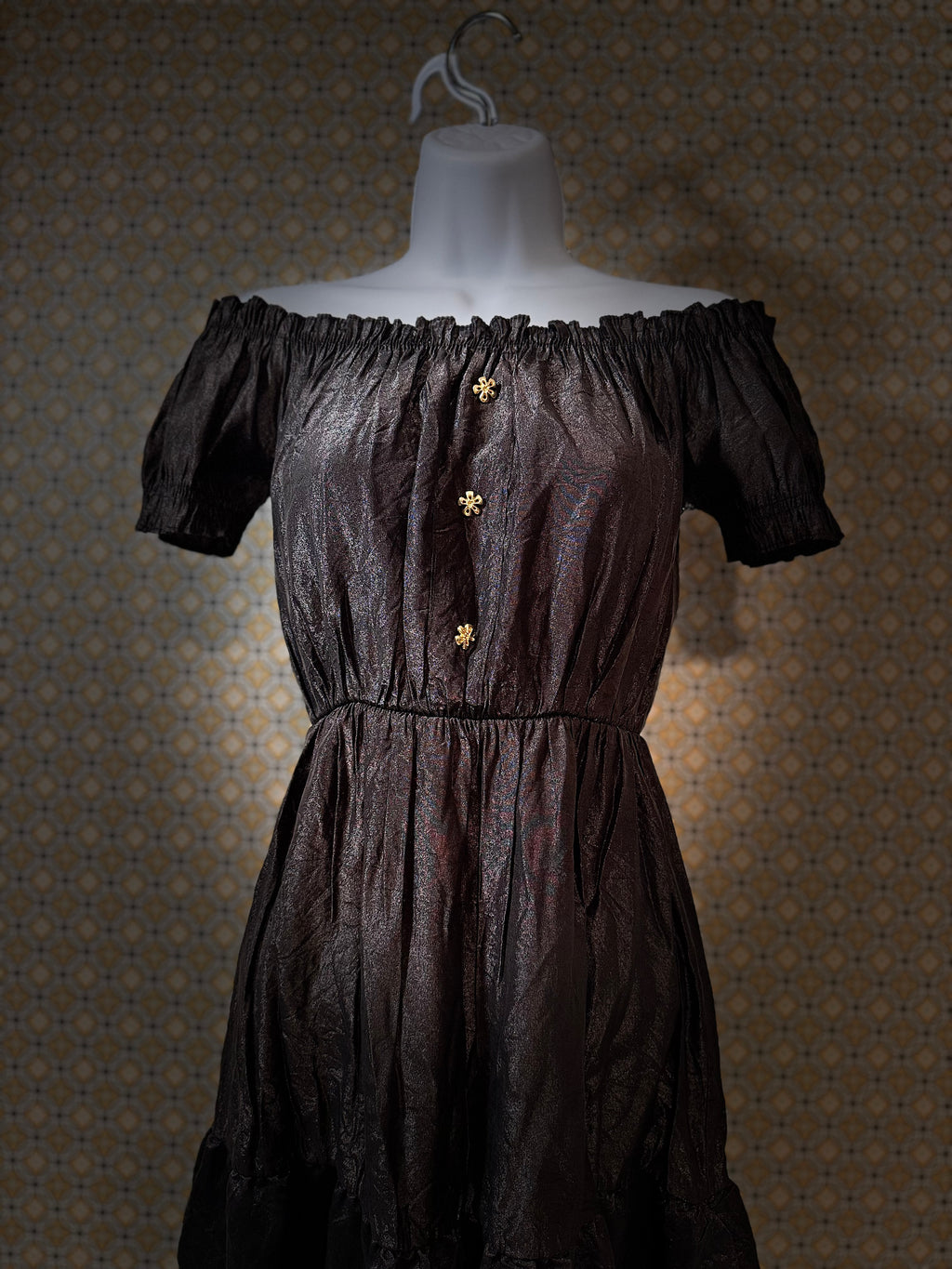 OFF THE SHOULDER Dress - Consigned with VARDO Vintage & Valuables vvvardo.ca