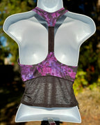 Fabletics Purple Floral Sports Bra - Racerback