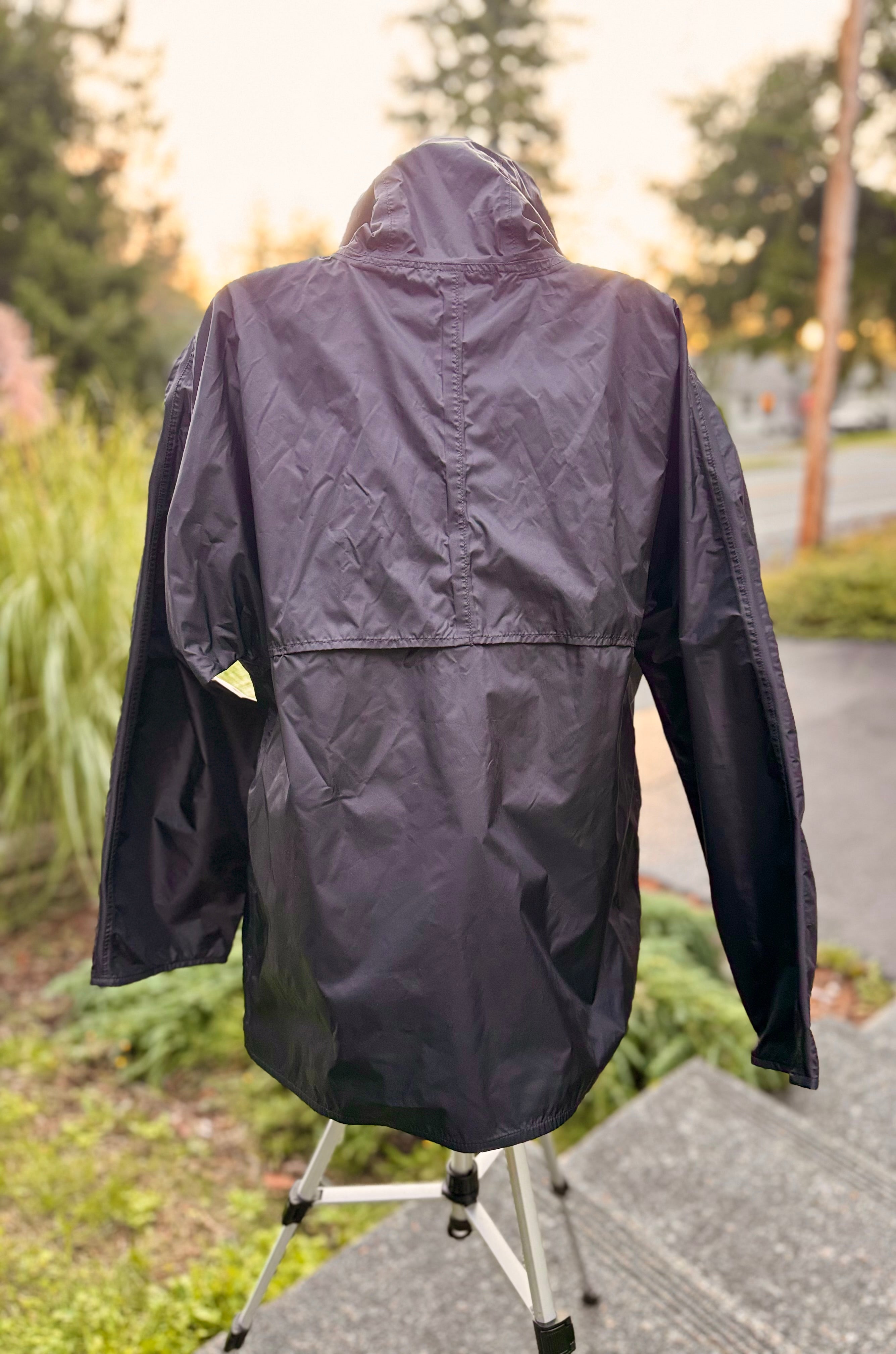 K-Way Packable Windbreaker - Size L Black Quarter Zip – VARDO
