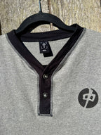 RED DRAGON Baseball style Henley long sleeve- Consigned with VARDO Vintage & Valuables vvvardo.ca