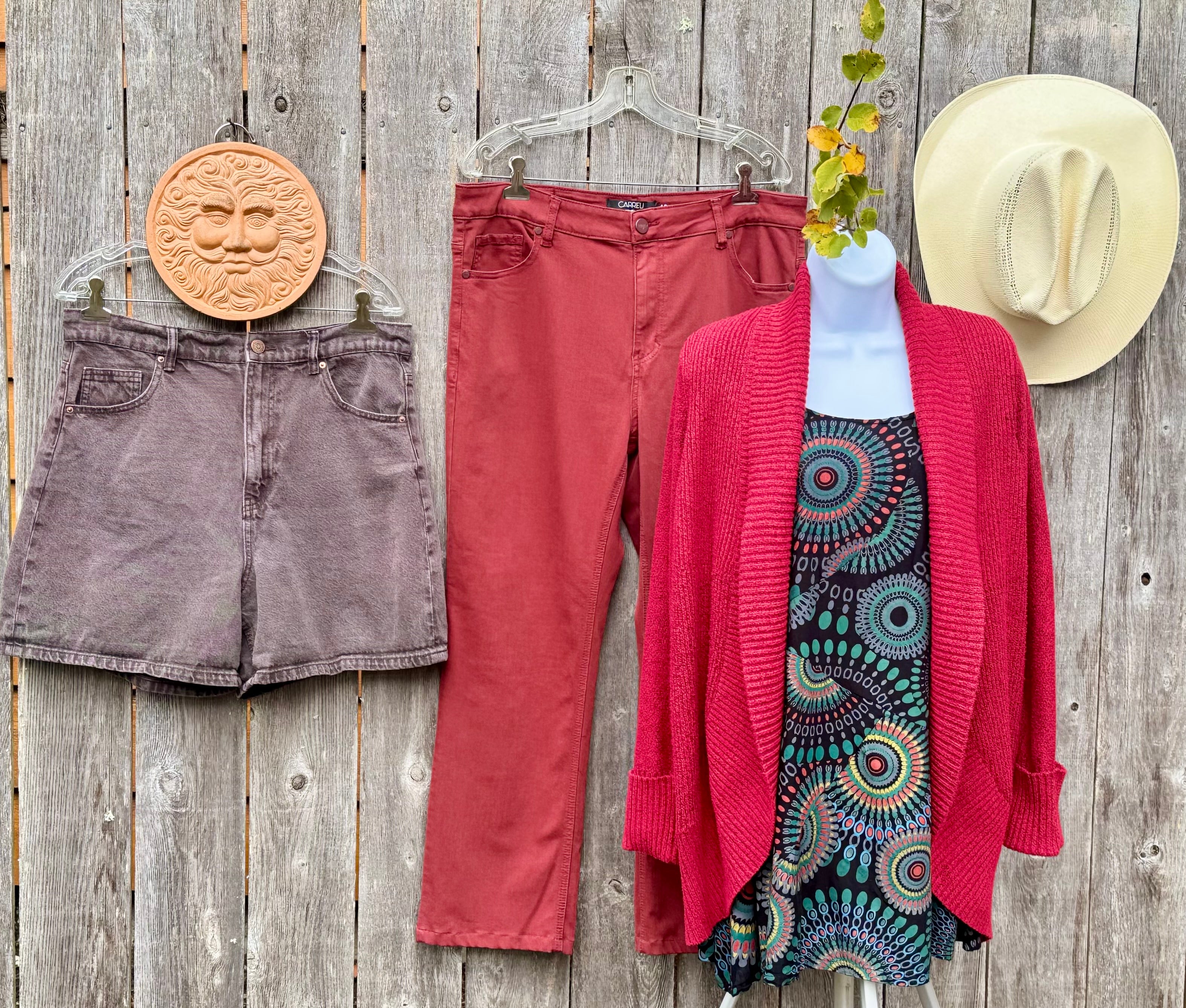 CARRELI JEANS PREMIUM  (FIRE BRICK) COLOR PANTS- Consigned with VARDO Vintage & Valuables vvvardo.ca