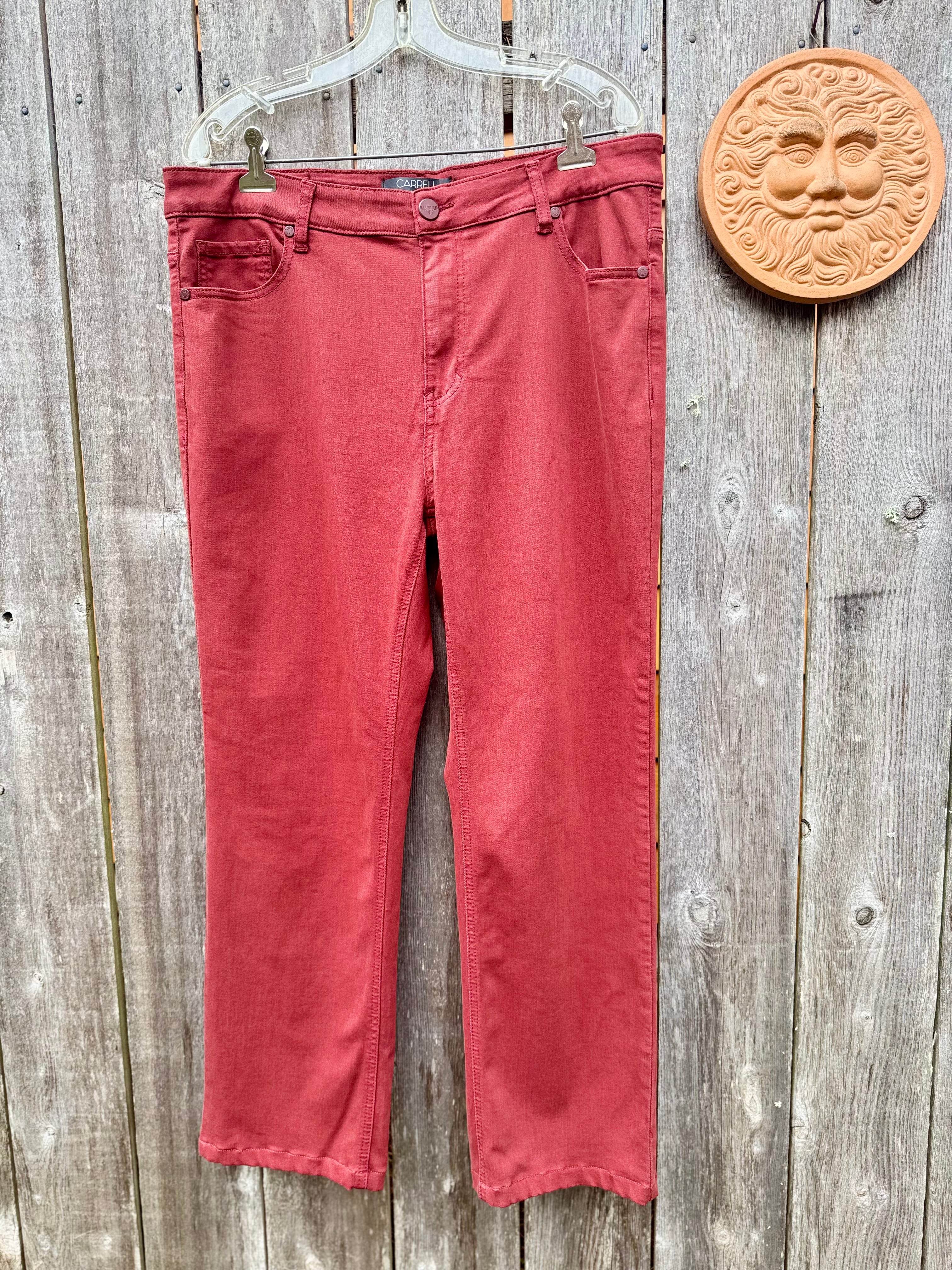 CARRELI JEANS PREMIUM  (FIRE BRICK) COLOR PANTS- Consigned with VARDO Vintage & Valuables vvvardo.ca