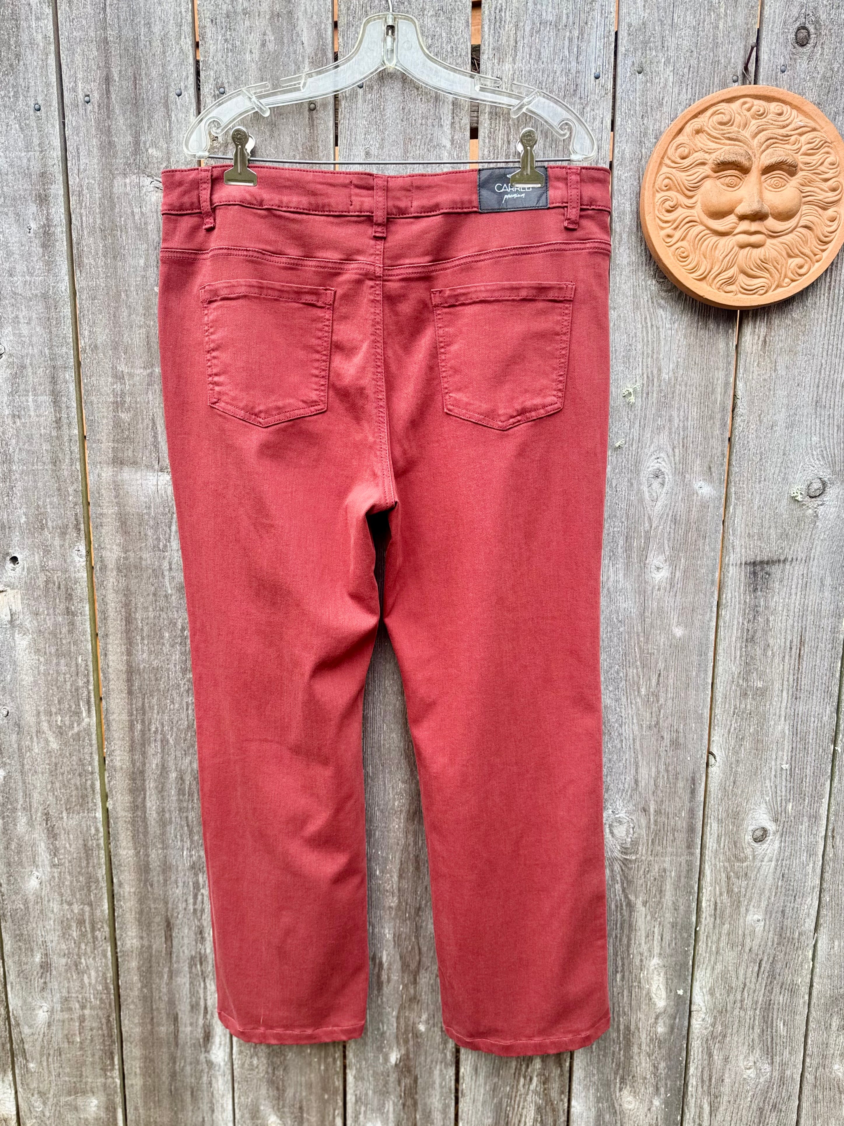 CARRELI JEANS PREMIUM  (FIRE BRICK) COLOR PANTS- Consigned with VARDO Vintage & Valuables vvvardo.ca