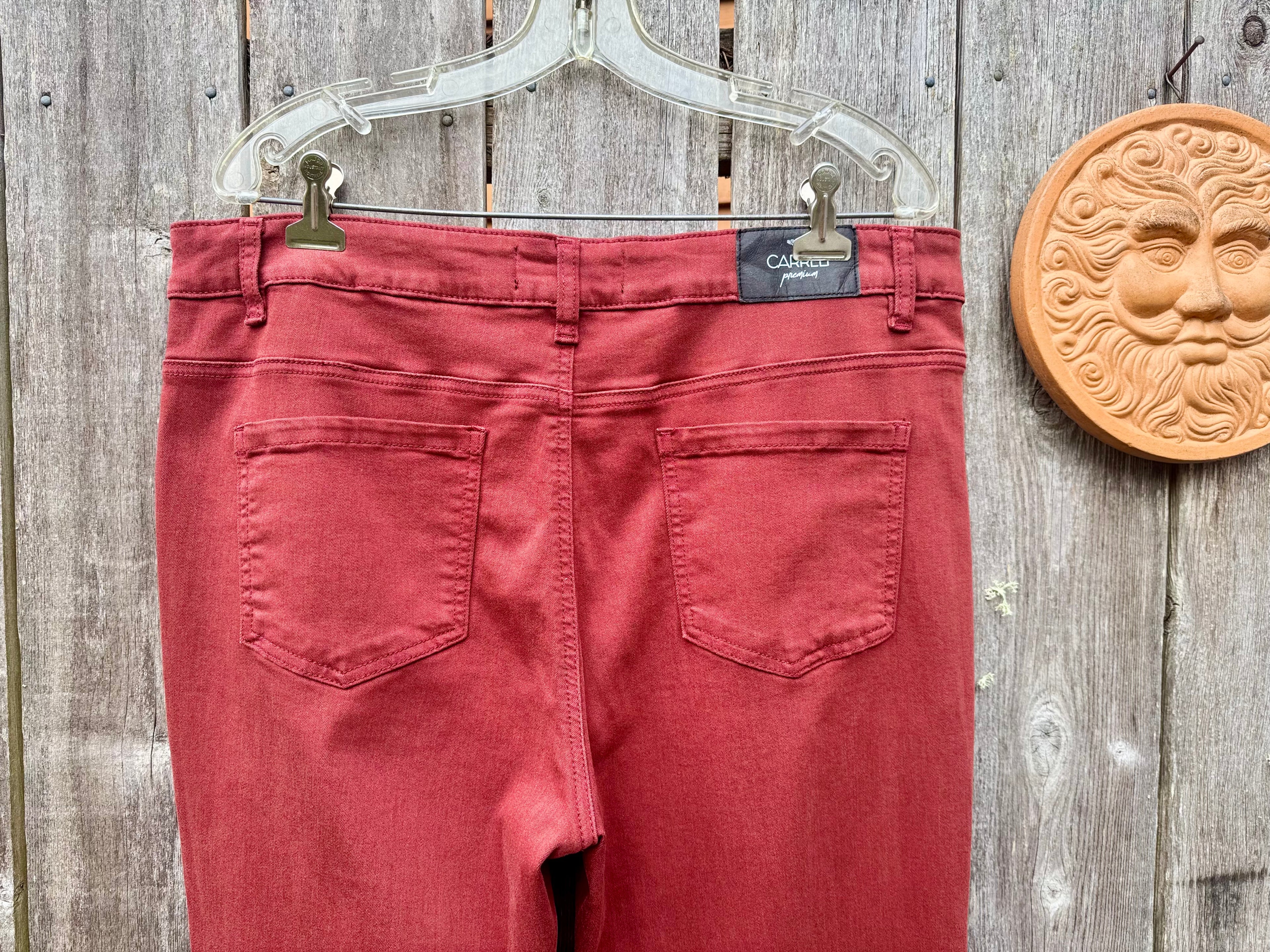 CARRELI JEANS PREMIUM  (FIRE BRICK) COLOR PANTS- Consigned with VARDO Vintage & Valuables vvvardo.ca